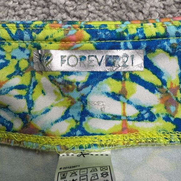 Forever 21 Tie-Dye Compression Shorts Womens Small Neon Green Blue Pink Active - Picture 4 of 11